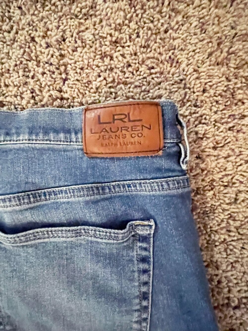Lauren Ralph Lauren LRL Classic Straight Jeans Women Size 14 Medium Wash Stretch - Picture 10 of 11
